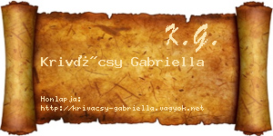 Krivácsy Gabriella névjegykártya
