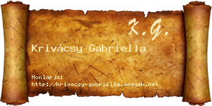 Krivácsy Gabriella névjegykártya